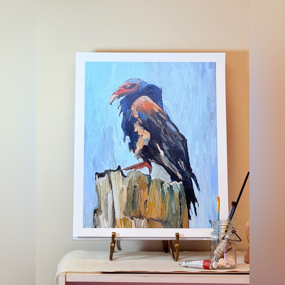 Vulture Art Print of bird 8x10” giclee hand signed print